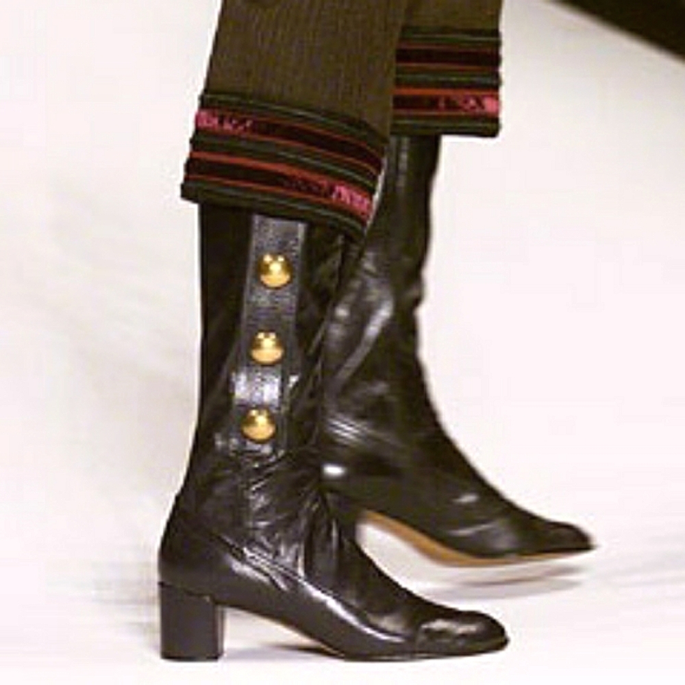 Marc Jacobs | Vintage Leather Boots with Gold Button Details